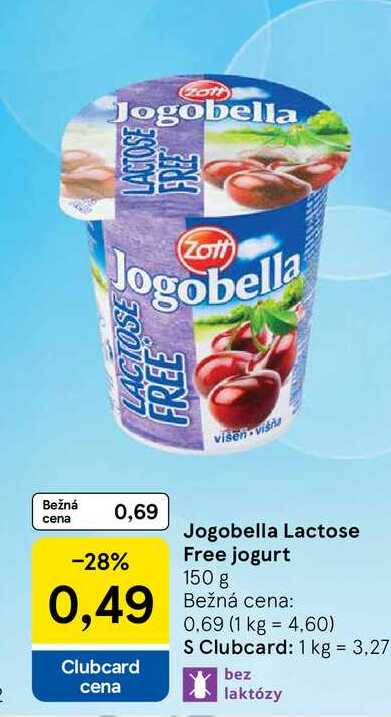 Jogobella Lactose Free jogurt, 150 g