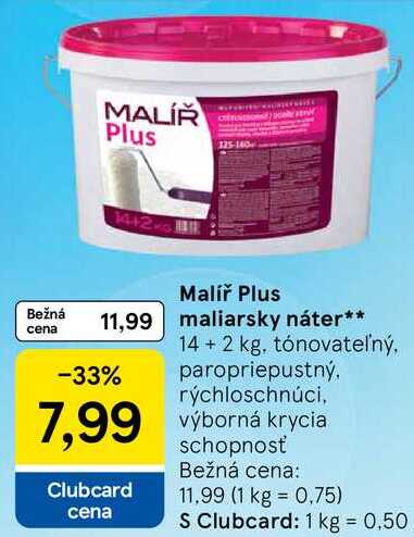 Malíř Plus maliarsky náter, 14+2 kg