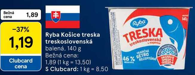 Ryba Košice treska treskoslovenská, 140 g
