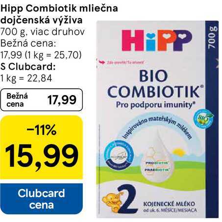 Hipp Combiotik mliečna dojčenská výživa, 700 g