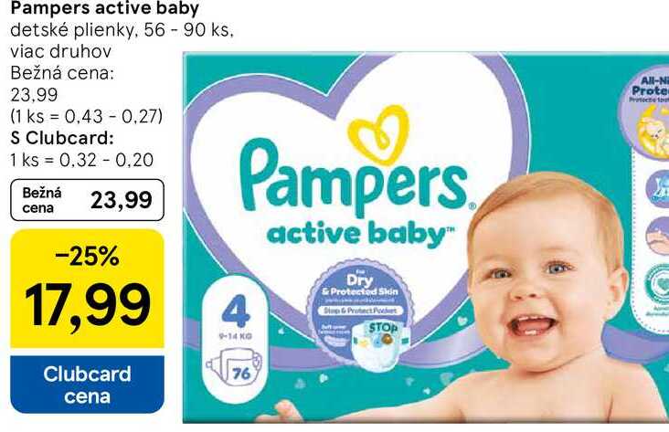 Pampers active baby, 56 - 90 ks