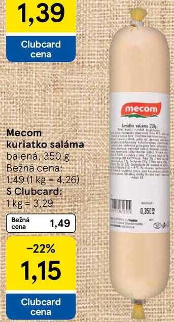 Mecom kuriatko saláma, 350 g 