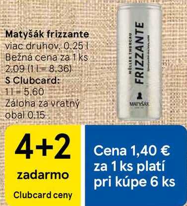 Matyšák frizzante, 0,25 l