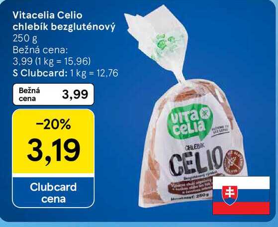 Vitacelia Celio chlebík bezgluténový, 250 g 