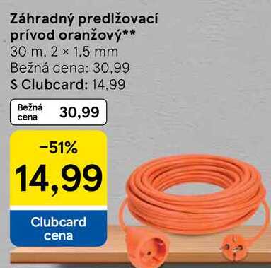 Záhradný predlžovací prívod oranžový