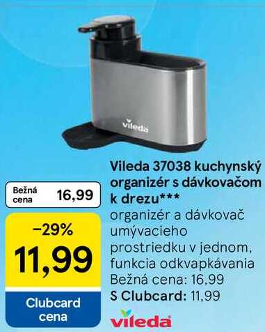 Vileda 37038 kuchynský organizér s dávkovačom k drezu