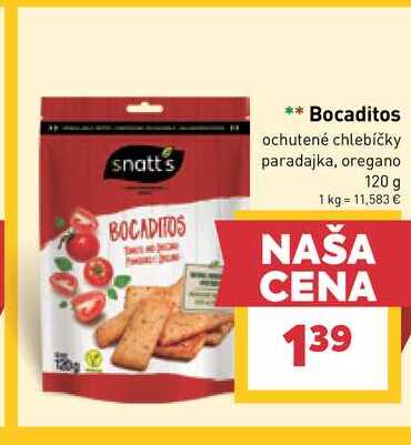 Bocaditos ochutené chlebíčky paradajka, oregano 120 g