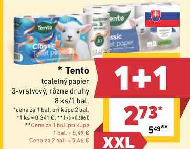 Tento toaletný papier 3-vrstvový, 8 ks