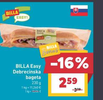BILLA Easy Debrecínska bageta 230 g