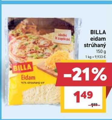 BILLA Eidam strúhaný 150 g 