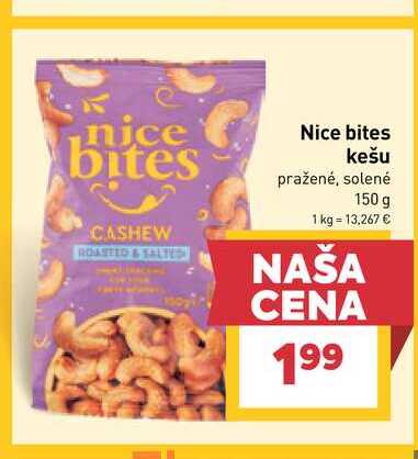Nice bites kešu pražené, solené 150 g 