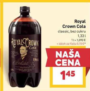 Royal Crown Cola classic, bez cukru 1,33 l