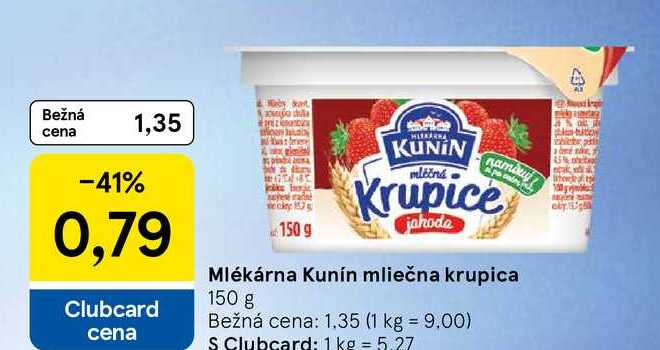Kunín mliečna krupica 150 g 