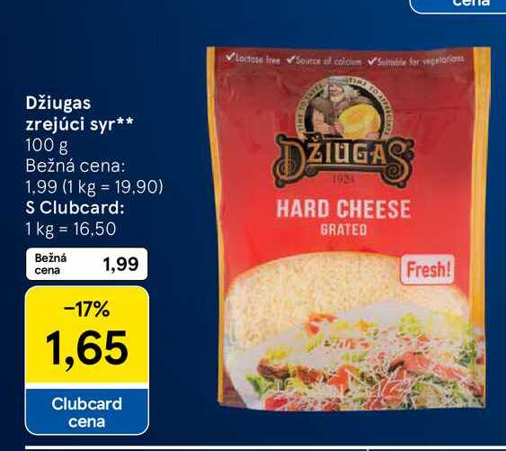 Džiugas zrejúci syr 100 g 