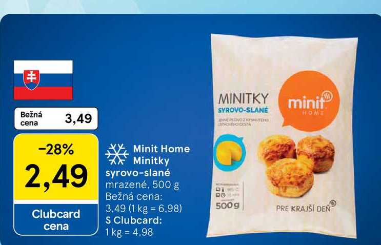 Minit Home Minitky syrovo-slané mrazené, 500 g 