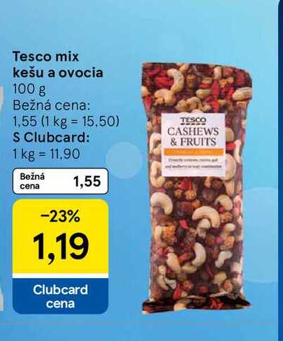 Tesco mix kešu a ovocia 100 g 