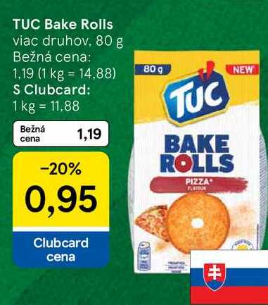 TUC Bake Rolls viac druhov, 80 g