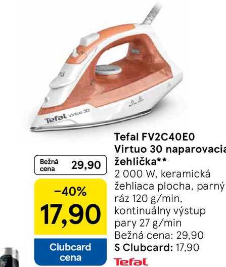 Tefal FV2C40E0 Virtuo 30 naparovacia žehlička 
