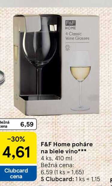 F&F Home poháre na biele víno 4 ks, 410 ml 