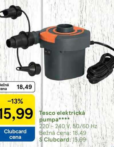 Tesco elektrická pumpa 220-240 V, 50/60 Hz 
