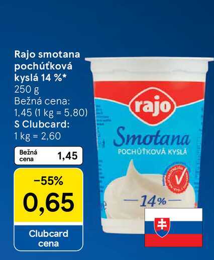 Rajo smotana pochúťková kyslá 14 % 250 g