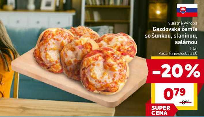 Gazdovská žemľa so šunkou, slaninou, salámou 1 ks