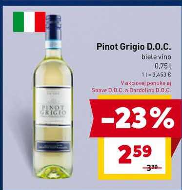 Pinot Grigio D.O.C. biele víno 0,75l