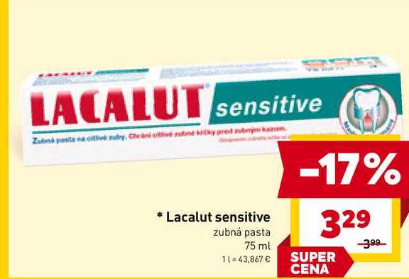 Lacalut sensitive zubná pasta 75 ml 