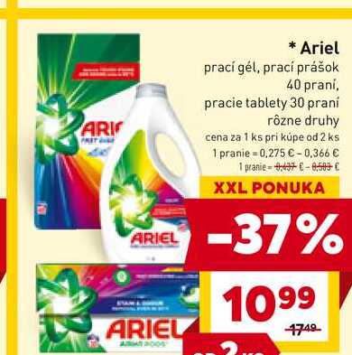 Ariel prací gél, prací prášok 40 praní