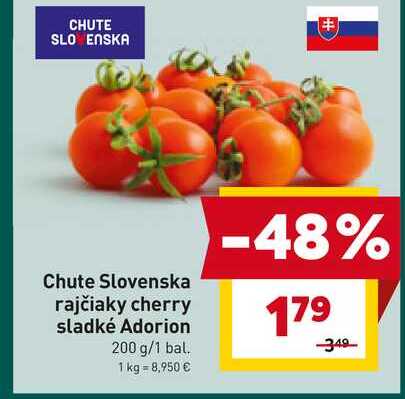 Chute Slovenska rajčiaky cherry sladké Adorion 200 g/1 bal. 