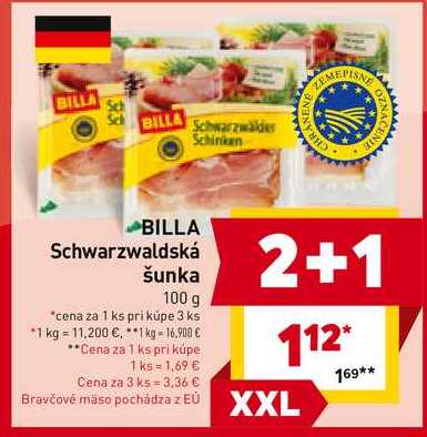 BILLA Schwarzwaldská šunka 100 g
