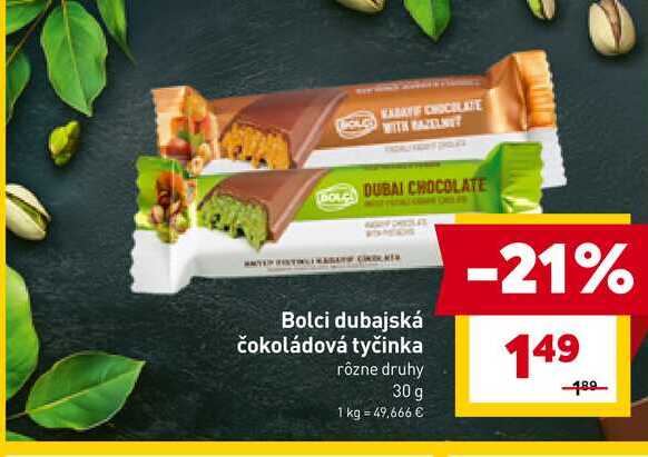 Bolci dubajská čokoládová tyčinka rôzne druhy 30 g 