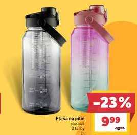Fľaša na pitie plastová 2 farby 2l