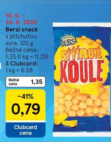 Bersi snack s príchuťou syra, 120 g 