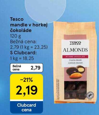 Tesco mandle v horkej čokoláde 120 g 