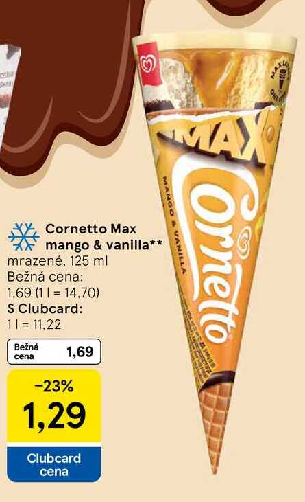 Cornetto Max mango & vanilla mrazené, 125 ml 