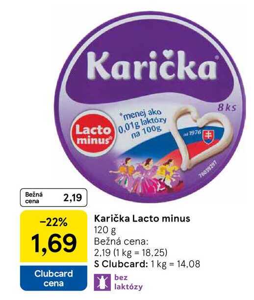 Karička Lacto minus 120 g 