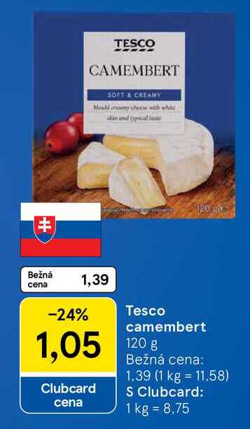 Tesco camembert 120 g 