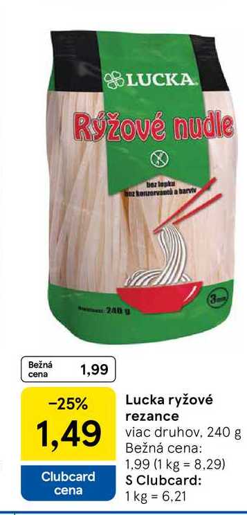 LUCKA Rýžové nudle 240g