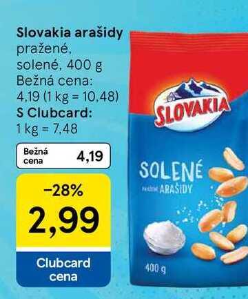 Slovakia arašidy pražené, solené, 400 g