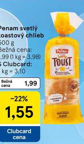 Penam svetlý toastový chlieb 500 g 