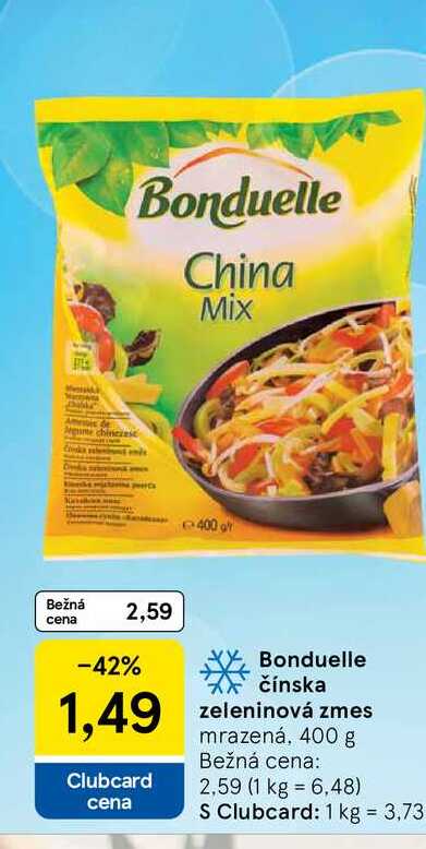 Bonduelle čínska zeleninová zmes mrazená, 400 g 