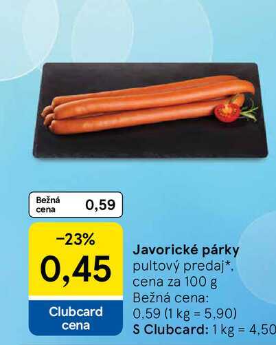 Javorické párky 100 g 