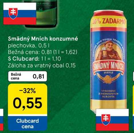 Smädný Mních konzumné plechovka, 0,5l