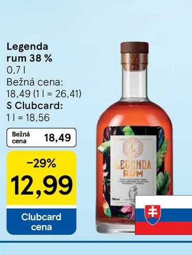 Legenda rum 38 % 0,7l