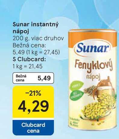 Sunar Detský rozpustný nápoj 200 g
