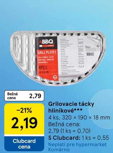 Grilovacie tácky hliníkové 4 ks, 320 x 190 × 18 mm 