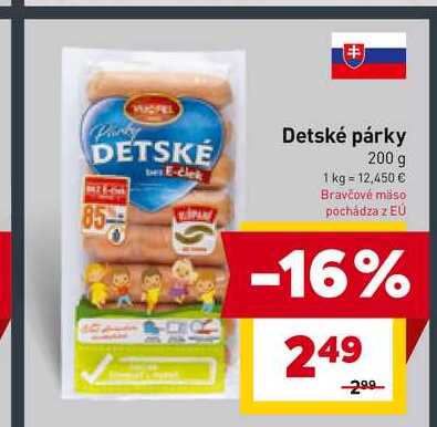 Detské párky 200 g 