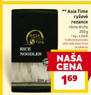 Asia Time ryžové rezance rôzne druhy 250 g