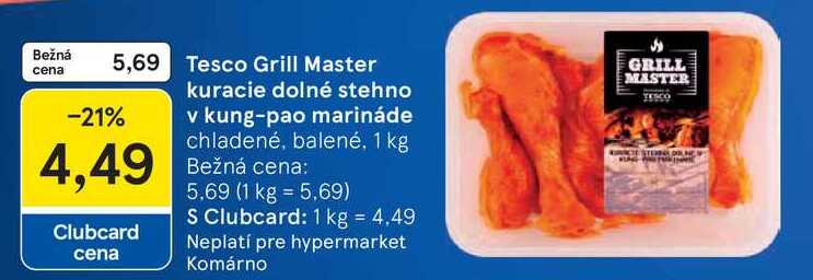 Grill Master kuracie dolné stehno v kung-pao marináde chladené, balené, 1 kg 